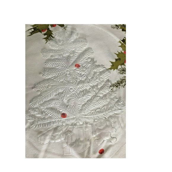 VTG Clear Glass Round Toys Under Christmas Tree Serving Platter Plate Tray 12" - Picture 4 of 7